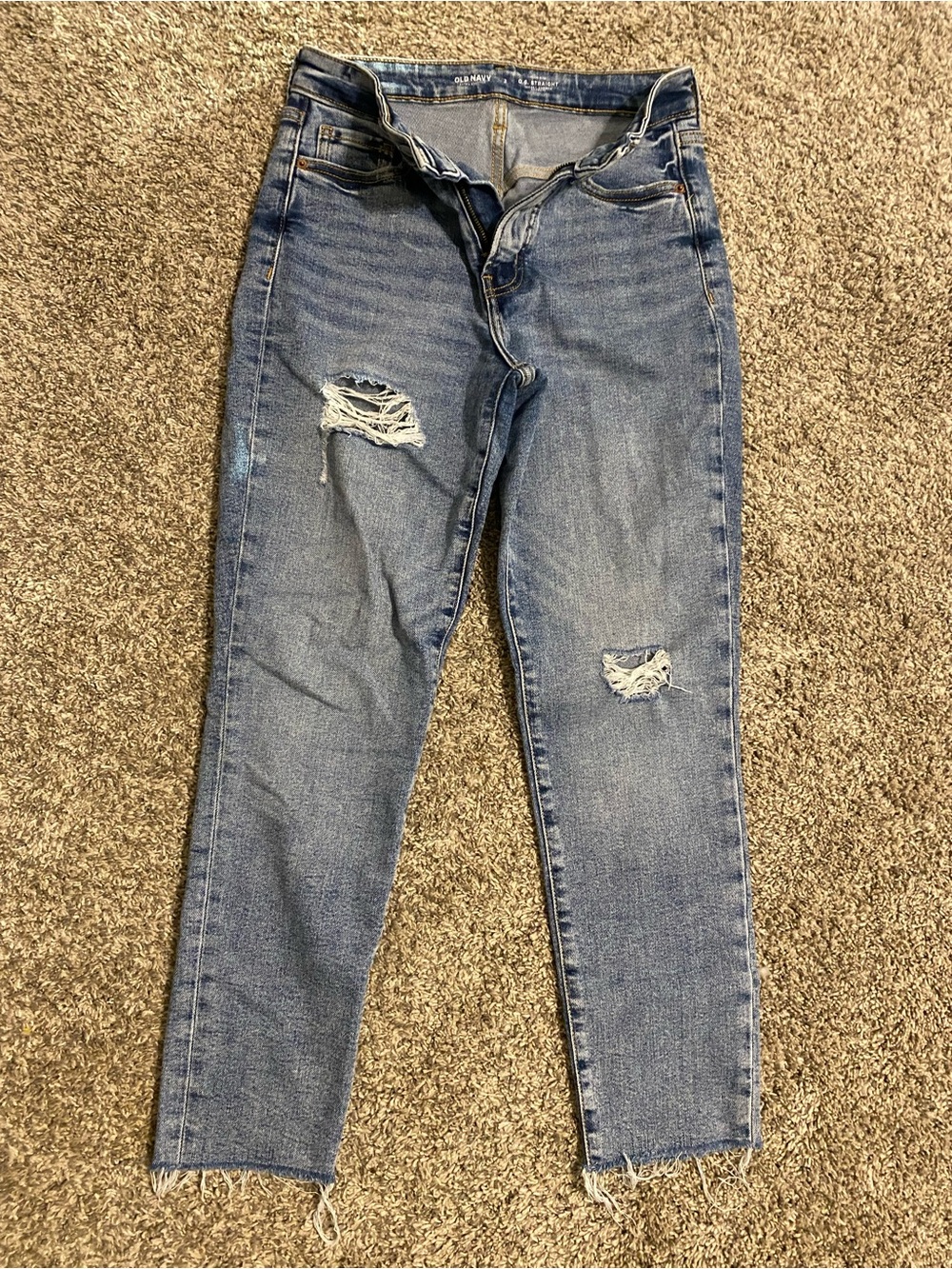 Old Navy High-Rise Distressed Jeans - Blue